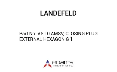 VS 10 AMSV, CLOSING PLUG EXTERNAL HEXAGON G 1